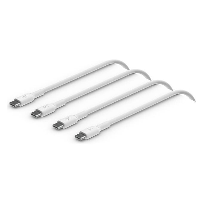 Belkin CAB003BT1MWH2PK BoostCharge Cavo USB-C a USB-C 1 m USB 2.0 Ricarica Rapida 100 W 480 Mbps Confezione 2 pezzi colore Bianco