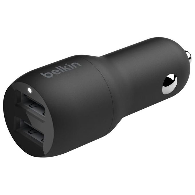 Belkin - Caricabatterie Da Auto Con Doppia Porta Usb-a 12w-nero