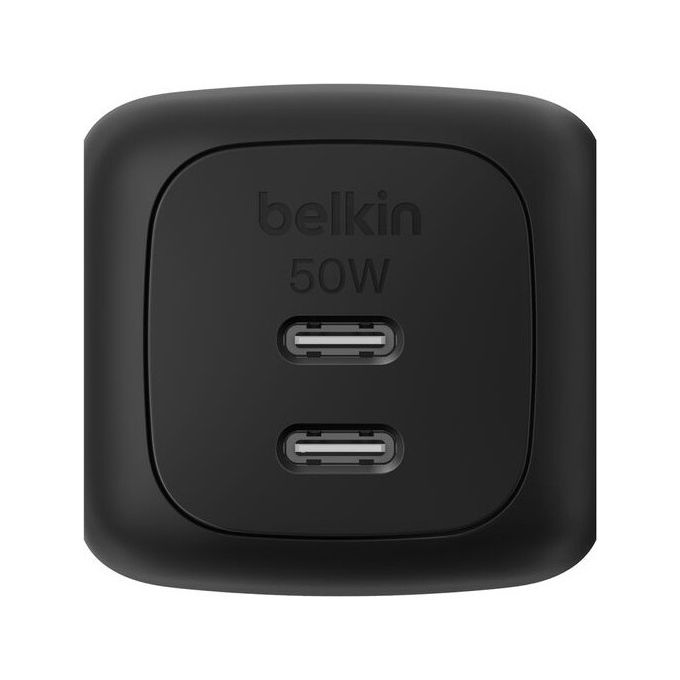 Belkin - Doppio Caricabatteria Da Parete Gan Usb-c Da 50 W-nero