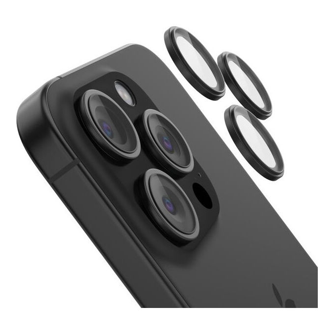 Belkin OVA180HQBK ScreenForce Protezione Obiettivo Fotocamera Vetro Temperato 9H 0,33 mm iPhone 15 Pro Pro Max 3 Pezzi colore Nero Belkin OVA180HQBK ScreenForce Protezione Obiettivo Fotocamera Vetro Temperato 9H 0,33 mm iPhone 15 Pro Pro Max 3 Pezzi colore Nero