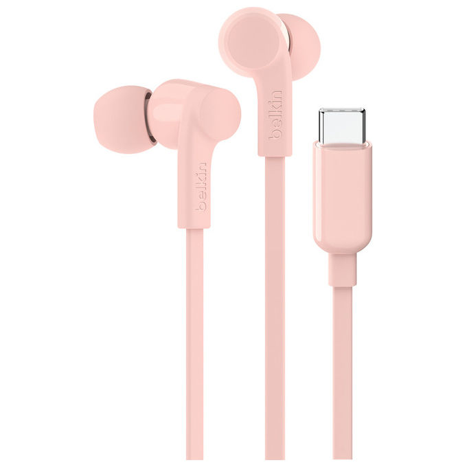BELKIN SoundForm auricolari con filo e connettore USB-C, Rosa BELKIN SoundForm auricolari con filo e connettore USB-C, Rosa