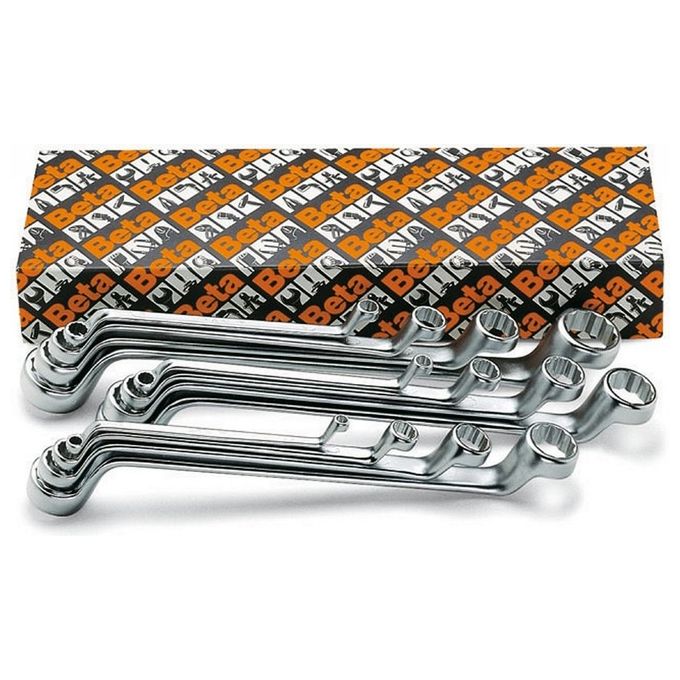 BETA 900162 90-S8 Chiavi Poligonali Doppie Curve 8 Pezzi 6x7 a 20x22 mm Acciaio Cromato colore Nero BETA 900162 90-S8 Chiavi Poligonali Doppie Curve 8 Pezzi 6x7 a 20x22 mm Acciaio Cromato colore Nero