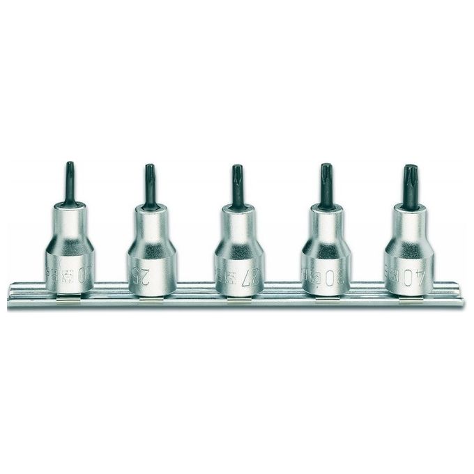 Beta 920RTX-SB5 Serie di 5 chiavi a bussola maschio 1-2'' per viti con impronta Tamper Resistant Torx su supporto T20 T25 T27 T30 T40 colore Nero Beta 920RTX-SB5 Serie di 5 chiavi a bussola maschio 1-2'' per viti con impronta Tamper Resistant Torx su supporto T20 T25 T27 T30 T40 colore Nero