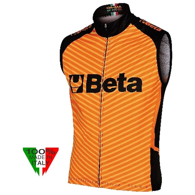 Beta 95420032 Gilet Antivento Ciclismo Tessuto ZeroWind Retro in Rete 3 Tasche Posteriori Zip Camlock Taglia S