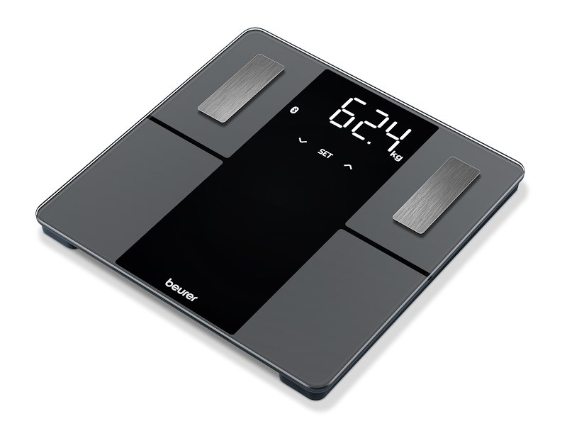BEURER BF 500 Bilancia Digitale con Bluetooth e App, Analizza Grasso, Massa Muscolare, Ossea, Acqua Fabbisogno Calorico, fino a 180 kg