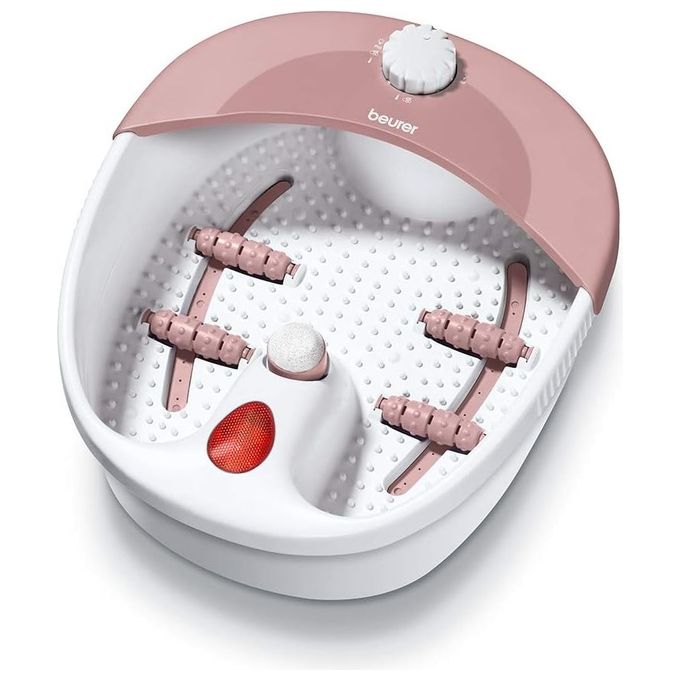 Beurer FB 20 Pediluvio con Idromassaggio Plantare 3 Funzioni Luce Infrarossi 3 Accessori Pedicure 120 W colore Rosa e Bianco