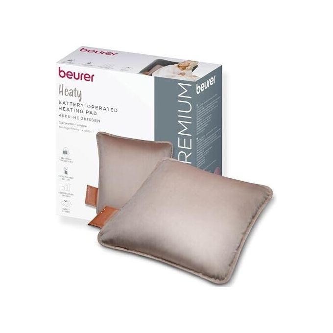 Beurer HK 77 Heaty Cuscino Riscaldante Senza Fili Smokey Taupe 450x450 mm Beurer HK 77 Heaty Cuscino Riscaldante Senza Fili Smokey Taupe 450x450 mm