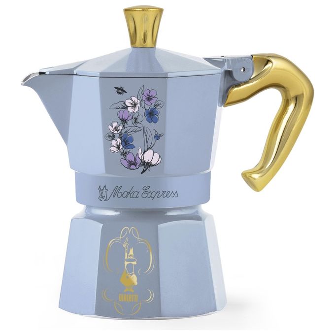 Bialetti 0005363 MOKA EXPRESS Moka 3 tazze 0,13 L Alluminio Blu Oro colore Blu Oro