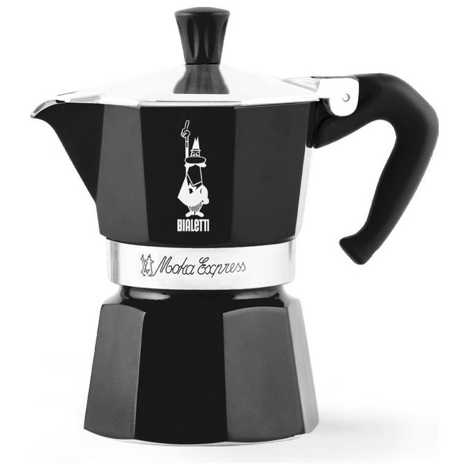 Bialetti 4951 Moka Express Caffettiera Moka 1 Tazza in Alluminio 60 ml colore Nero