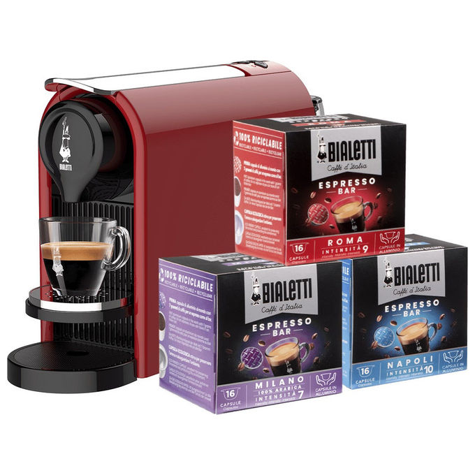 BIALETTI GIOIA PLUS +48CAPS, Compatibile con Capsule Bialetti, Pressione pompa 20 bar, Potenza 1200 W, Serbatoio acqua 0,5 l, Disattivazione automatica
