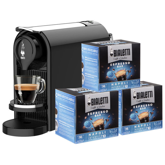 BIALETTI GIOIA PLUS +48CAPS, Compatibile con Capsule Bialetti, Pressione pompa 20 bar, Potenza 1200 W, Serbatoio acqua 0,5 l, Disattivazione automatica