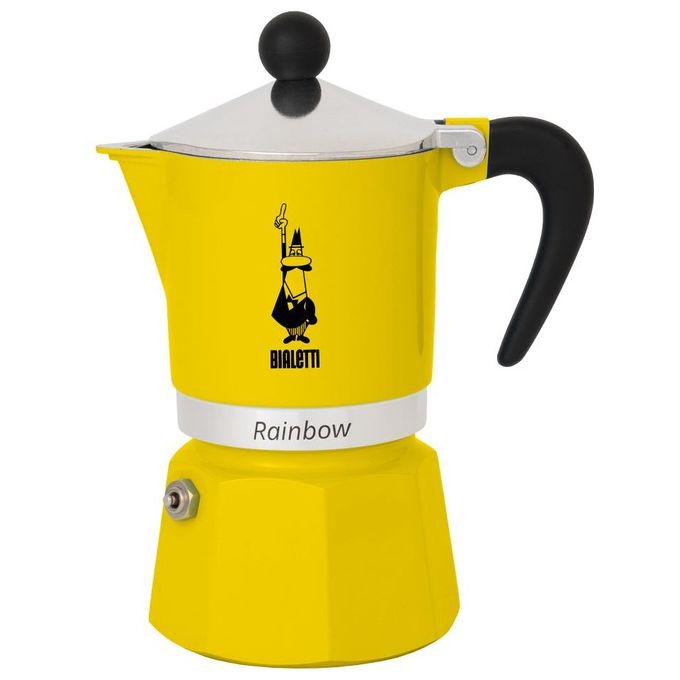 Bialetti Rainbow Caffettiera Colorata Alluminio Giallo 1 Tazza