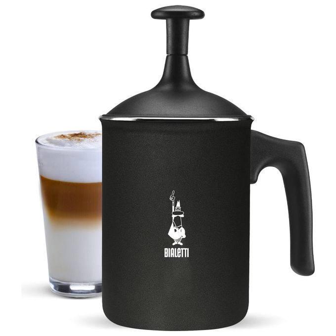 Bialetti Tutto Crema, 3 tazze, Adatta a piani cottura gas, 160 ml, Alluminio Antiaderente, Nero