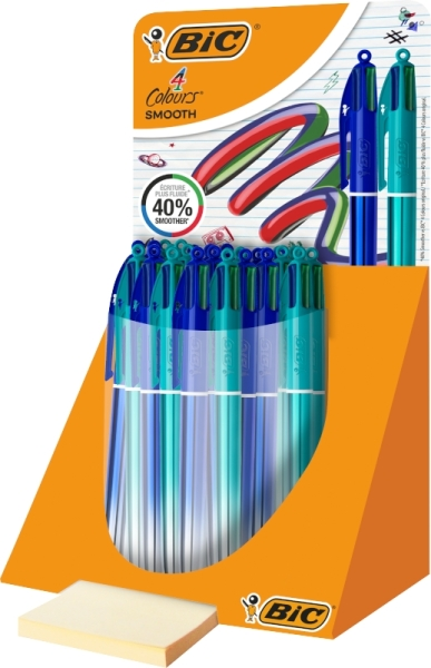 Bic 4 Colors Smooth Gradient - Confezione da 30 penne a sfera a scatto - Punta media da 10 mm - Scrittura più fluida del 40% - 4 colori Bic 4 Colors Smooth Gradient - Confezione da 30 penne a sfera a scatto - Punta media da 10 mm - Scrittura più fluida del 40% - 4 colori