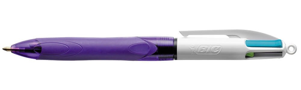 BIC 4 Colours Grip Blu Verde Rosa Viola Penna a sfera retrattile a clip Medio 12 pz BIC 4 Colours Grip Blu Verde Rosa Viola Penna a sfera retrattile a clip Medio 12 pz