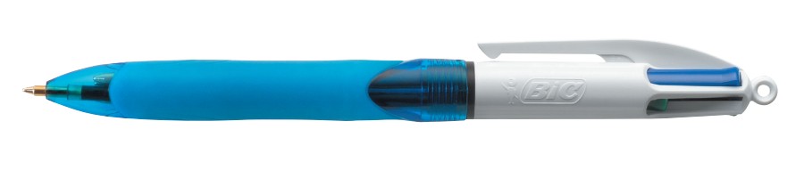 BIC 4 Colours Grip Nero Blu Verde Rosso Penna a sfera retrattile a clip Medio 12 pz