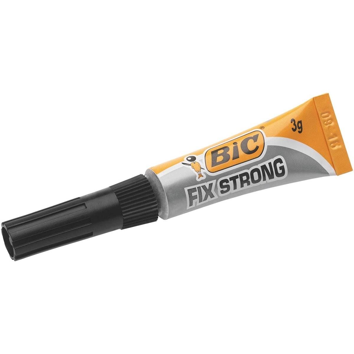 Bic Fix Strong Colla a Contatto Extra Forte 3gr - Utilizzare su Legno Plastica e Porcellana - Non Gocciola - Tappo Anti-intasamento