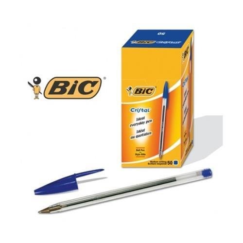 Bic Penna a sfera Cristal Original - Punta a sfera da 10 mm - Linea da 04 mm - Inchiostro a base di olio - Colore blu Bic Penna a sfera Cristal Original - Punta a sfera da 10 mm - Linea da 04 mm - Inchiostro a base di olio - Colore blu