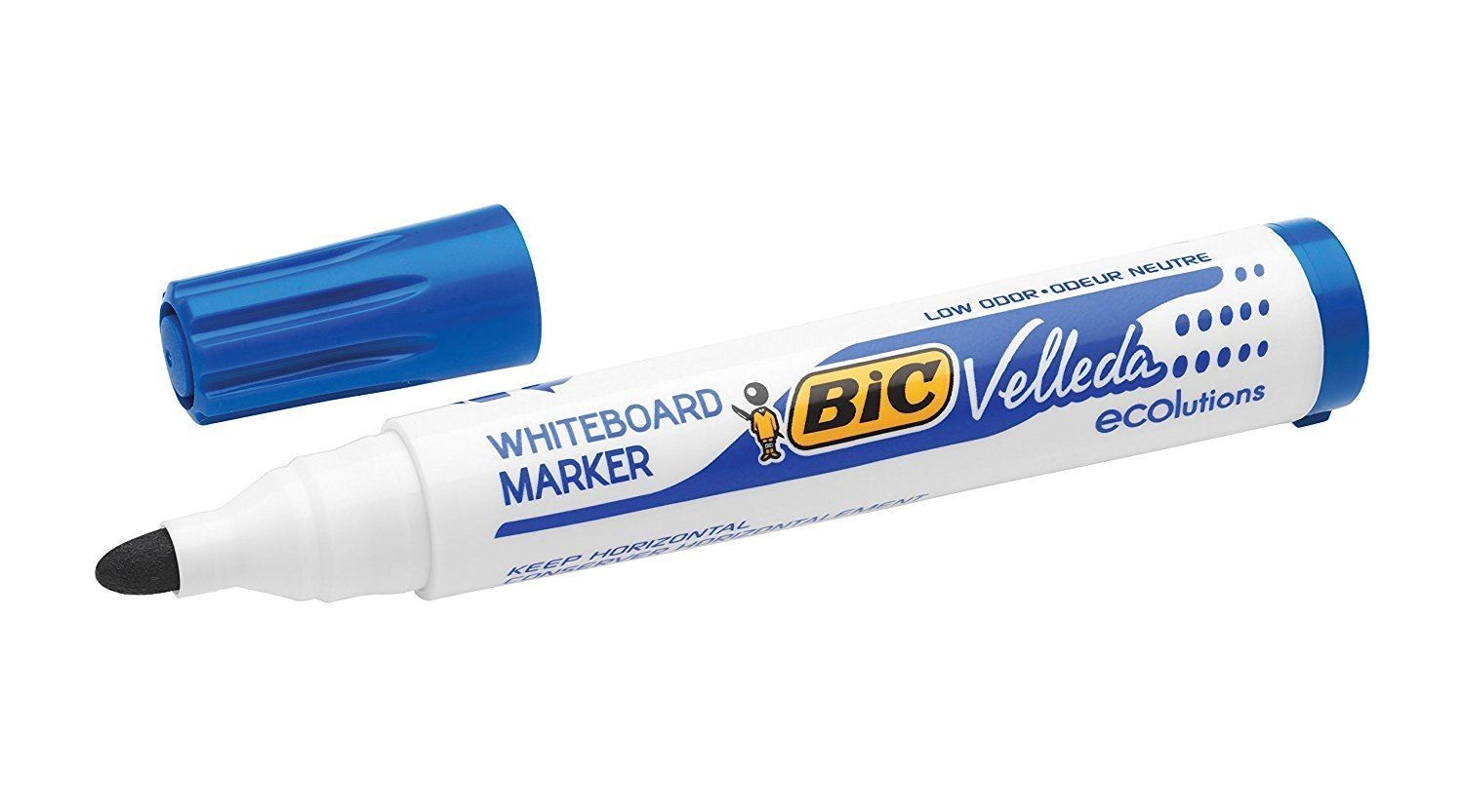 Bic Velleda 1701 ECOlutions Pennarelli Lavagna - Punta Rotonda - Linea 1.5 mm - Inchiostro Base Alcool - Ecologico - Cancellazione Ottimale - Colore Blu Bic Velleda 1701 ECOlutions Pennarelli Lavagna - Punta Rotonda - Linea 1.5 mm - Inchiostro Base Alcool - Ecologico - Cancellazione Ottimale - Colore Blu