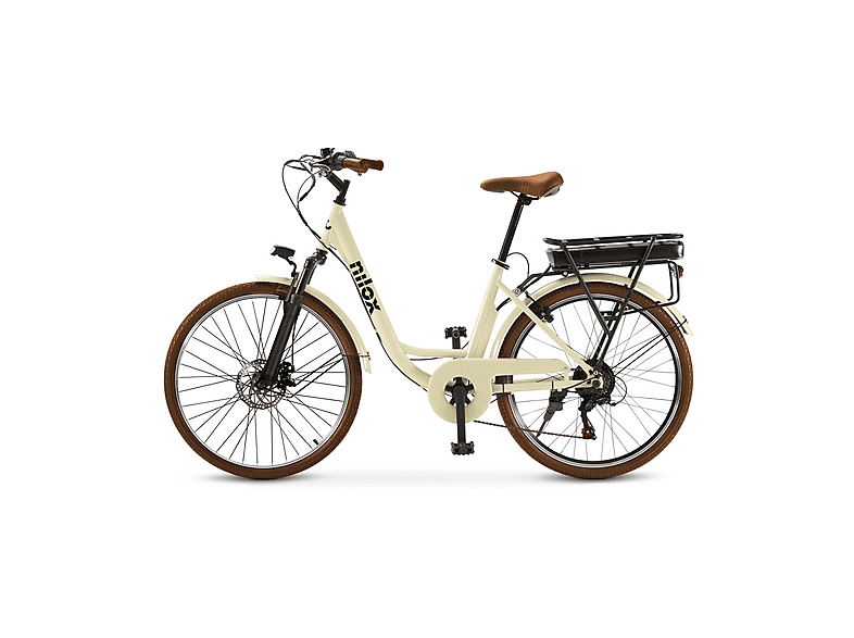 Bicicletta Elettrica Citibike NILOX J5 PRO DIsc Brake, White, ruote da 26",velocità max 25 Km/h, motore 250W, autonomia fino a 60Km, batteria 10000mAh