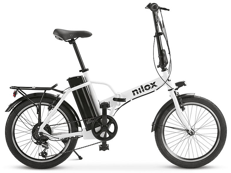 Bicicletta Elettrica Citibike Pieghevole NILOX J1 Pro bianco, ruote da 20",velocità max 25 Km/h, motore 250W, autonomia fino a 40Km, batteria 8000mAh