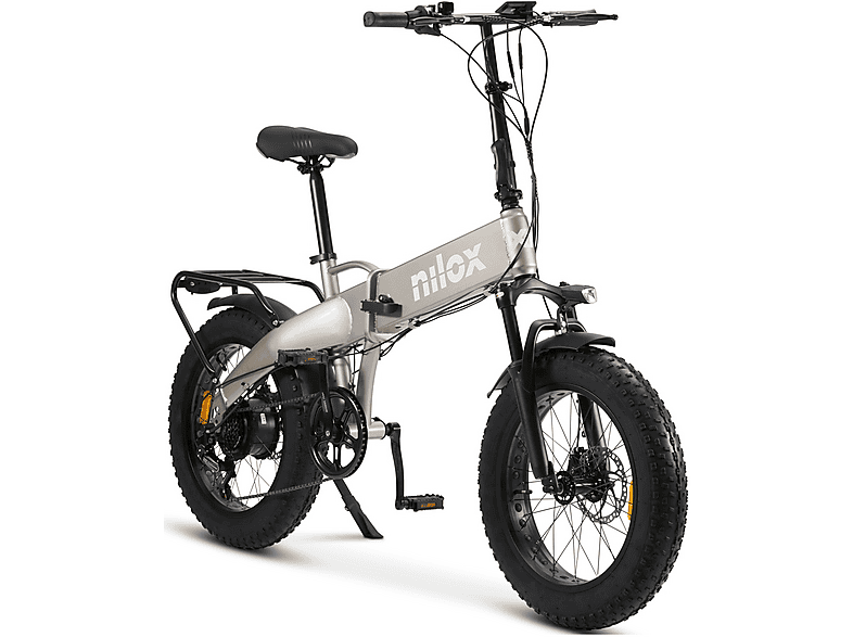 Bicicletta Elettrica da trekking Fat Bike Pieghevole NILOX X10 grigio, ruote 20",velocità max 25 Km/h, motore 250W, autonomia fino a 70Km, batteria 13000mAh