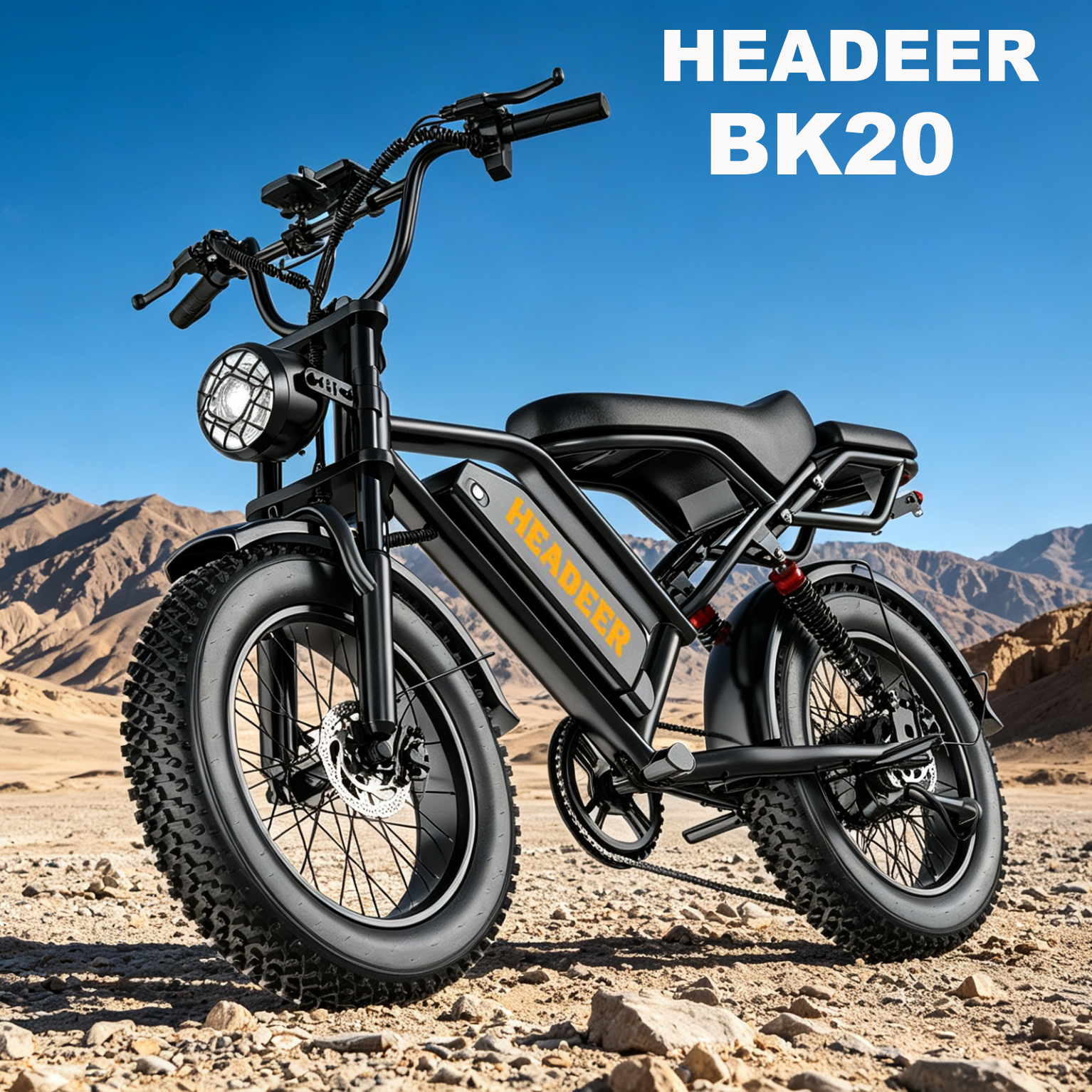 Bicicletta Elettrica HEADEER BK20 250W 48V20Ah Batteria Autonomia 80KM Pneumatici Fat da 20'' Bici Elettrica da Città e Montagna con Freni a Disco E-bike