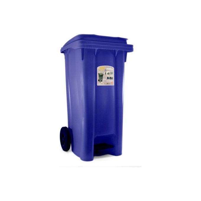 Bidone carellato (120Lt) con pedale URBAN ECO SYSTEM Blu 25703