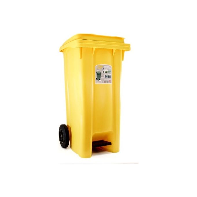 Bidone carellato (120Lt) con pedale URBAN ECO SYSTEM Giallo 25705