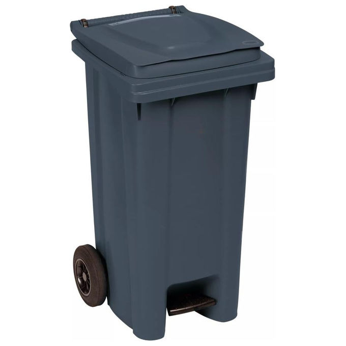 Bidone carellato (120Lt) con pedale URBAN ECO SYSTEM Grigio 25706