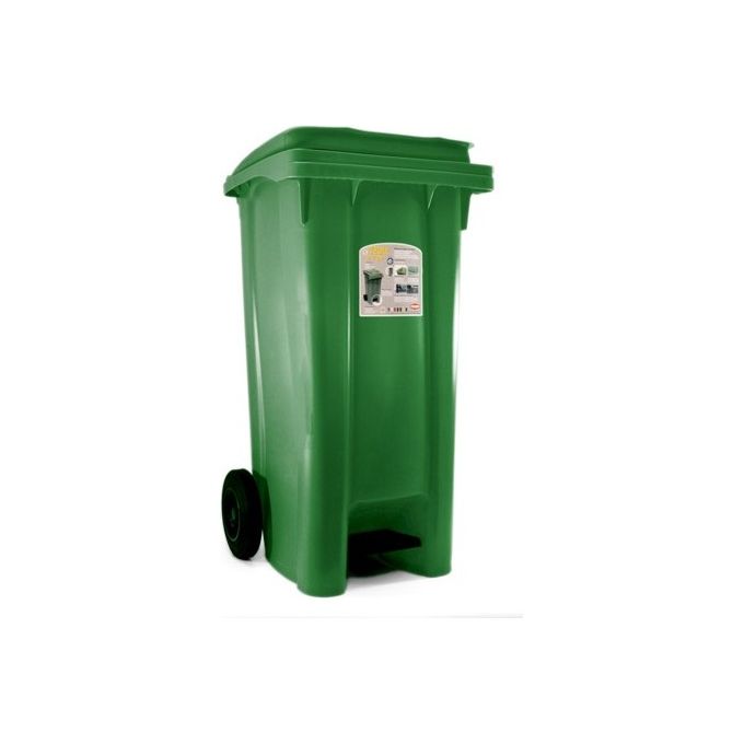 Bidone carellato (120Lt) con pedale URBAN ECO SYSTEM Verde 25701