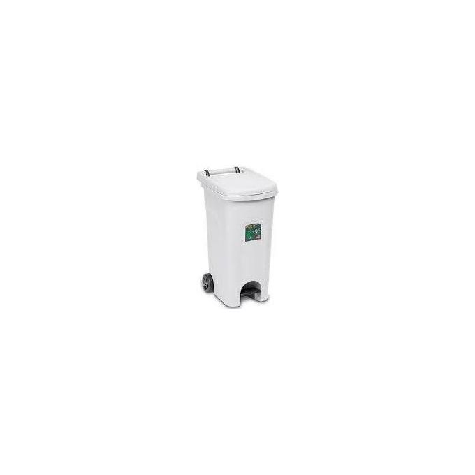 Bidone carellato (80Lt) con pedale URBAN ECO SYSTEM Bianco 25604