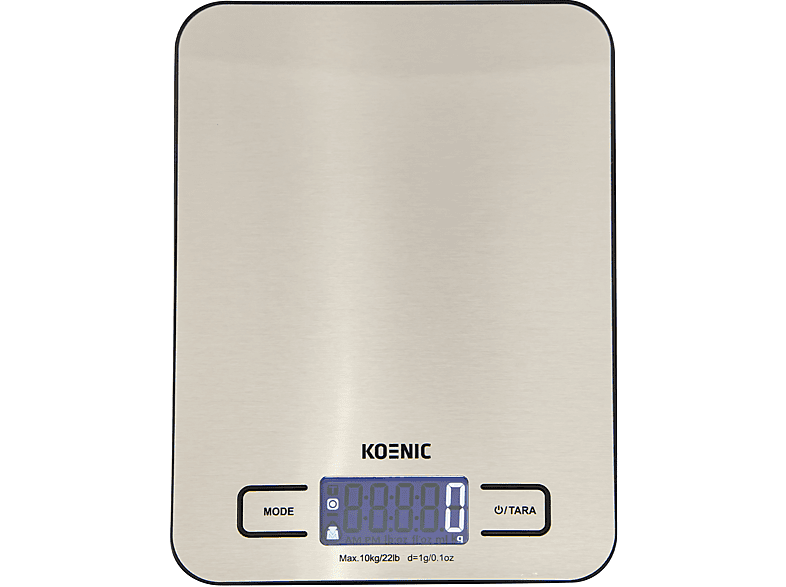 Bilancia da cucina elettronica KOENIC KKS 10121 M, in acciaio inossidabile con display, pesa fino a 10kg