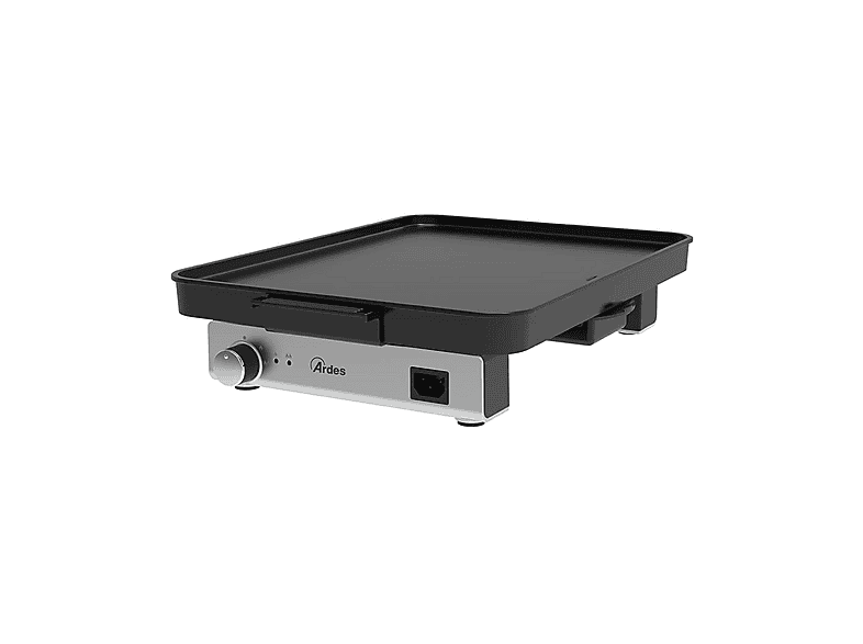 BISTECCHIERA ARDES OPTIMUS PIASTRA, Elettrico, Potenza 1800 W, Nr. bruciatori 1, Griglia da 40 x 30 cm, Piastra antiaderente, Contenitore per trattenere liquido e grasso, Nero / Grigio