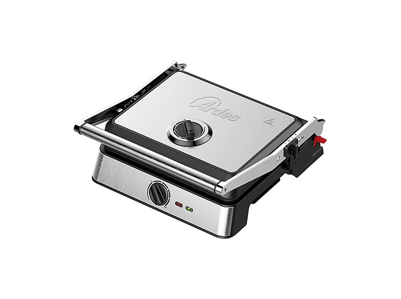 BISTECCHIERA ARDES PARILLA DOPPIO TERMOSTATO, Potenza 2200 W, Contenitore olio antiaderente, Nero-Inox