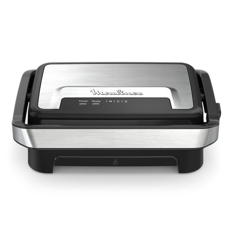 BISTECCHIERA MOULINEX GI270D, Potenza 1000 W, Contenitore olio antiaderente, Compatibile per lavastoviglie, Acciaio inox/nero