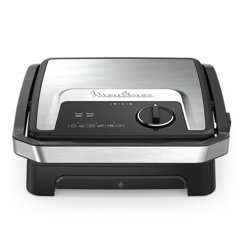 BISTECCHIERA MOULINEX GI272D, Potenza 2180 W, Contenitore olio antiaderente, Acciaio inox/nero