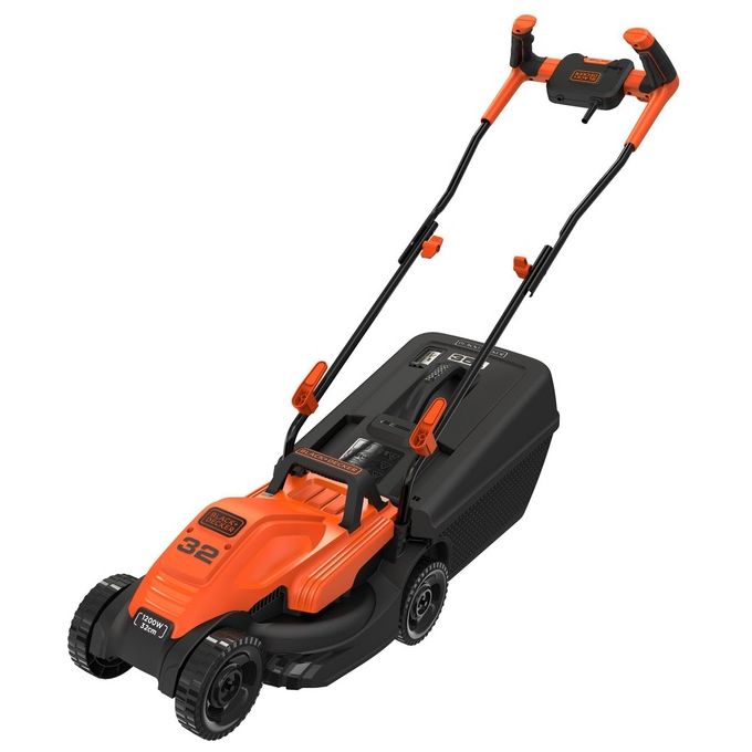 Black+decker BEMW451BH Tosaerba Elettrico 1200W Taglio 32cm 3 Altezze Taglio Cesto 35L Impugnatura Bike colore Nero