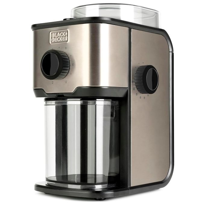 Black+decker BXCG151E Macinacaffe' Elettrico 150W Serbatoio 200g 14 Livelli di Macinatura 12 Tazze colore Inox Black+decker BXCG151E Macinacaffe' Elettrico 150W Serbatoio 200g 14 Livelli di Macinatura 12 Tazze colore Inox