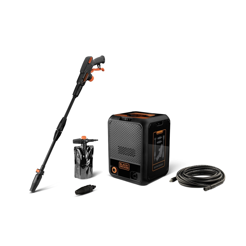 Black+Decker Idropulitrice BXPW1900C ad Alta Pressione, Compatta, per Auto ed Esterni Casa (150 bar, 460 l/h, 1900 W)