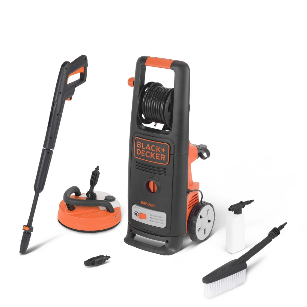 Black+Decker Idropulitrice BXPW2200PE ad Alta Pressione, per Auto ed Esterni Casa, con Lavapavimenti Deluxe e Spazzola Fissa (2200W, 150 bar, 440l/h)