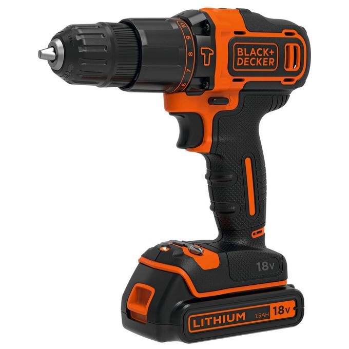 Black+Decker Trapano-Avvitatore a Percussione con Doppia Batteria 18V Litio 1.5Ah in Valigetta Black+Decker Trapano-Avvitatore a Percussione con Doppia Batteria 18V Litio 1.5Ah in Valigetta