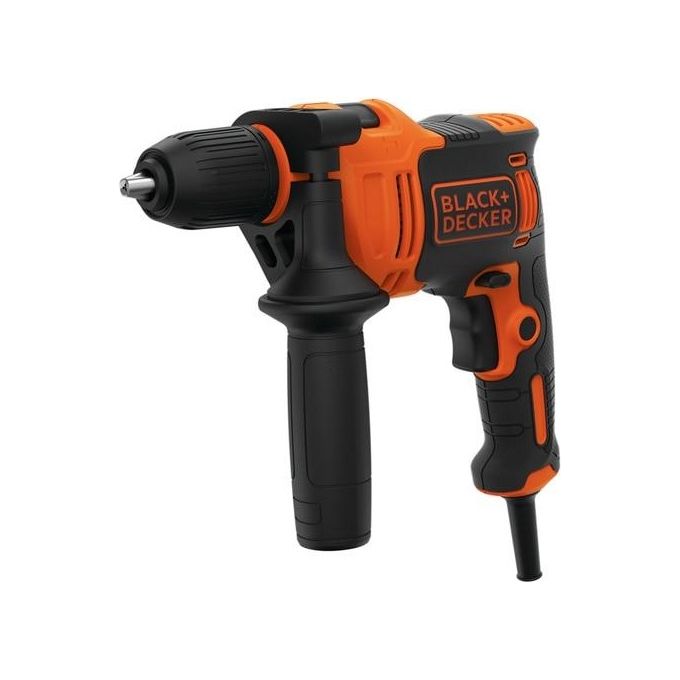 Black+Decker Trapano Percussione 2 Velocita' Meccaniche 550W Mandrino Autoserrante con Valigetta e Accessori