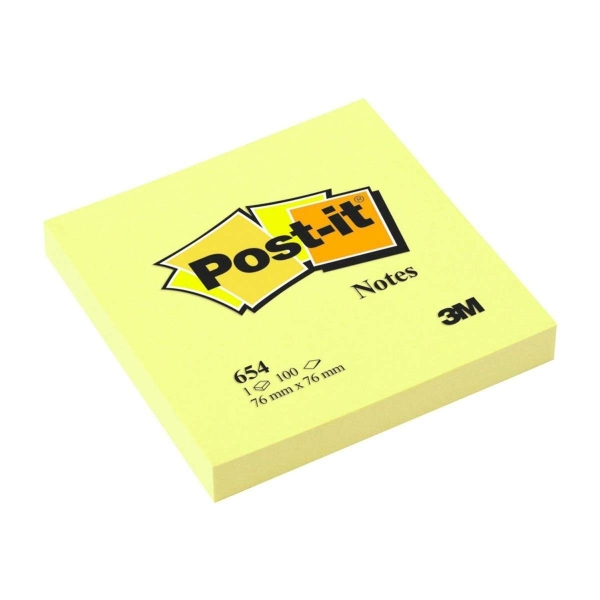 Blocchetto di 100 foglietti adesivi rimovibili Post-it giallo canarino 76x76 mm - Carta certificata PEFC - 7100103157 - Giallo chiaro
