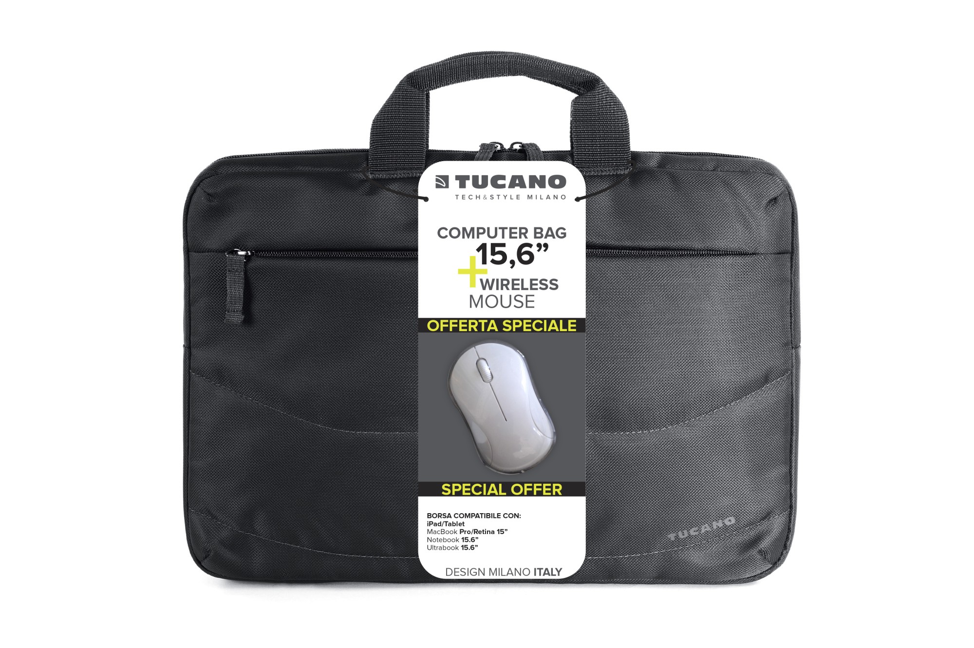 BORSA NOTEBOOK TUCANO BUNDLE BAG+MOUSE WIRELESS