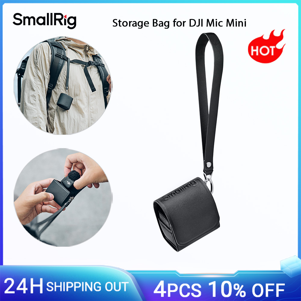 Borsa porta microfono SmallRig per DJI Mic Mini con tracolla e visibilità dello stato di ricarica in tempo reale -5253
