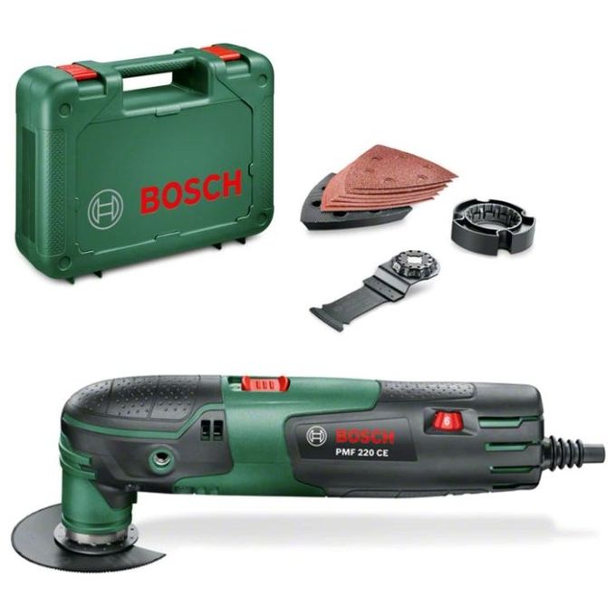 Bosch 0603102000 PMF 220 CE Utensile Multifunzione 220 W 15000-20000 oscillazioni-min Starlock System con MagneticHolder colore Nero