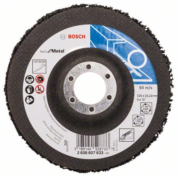 Bosch - 1x Disco Per Pulitura Pro Multi Material N377 Piccole (per Lamiere Di Acciaio, Acciaio, Ø 125 Mm, Grano, Professional Accessorio Smerigliatrice Angolare Piccola)