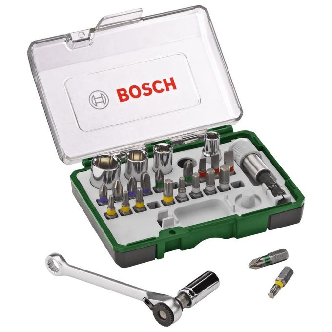 Bosch 2607017160 X-Line Set Bit Avvitamento e Cricchetto 27 Pezzi 19 Punte PH PZ Hex Torx 5 Bussole colore Nero