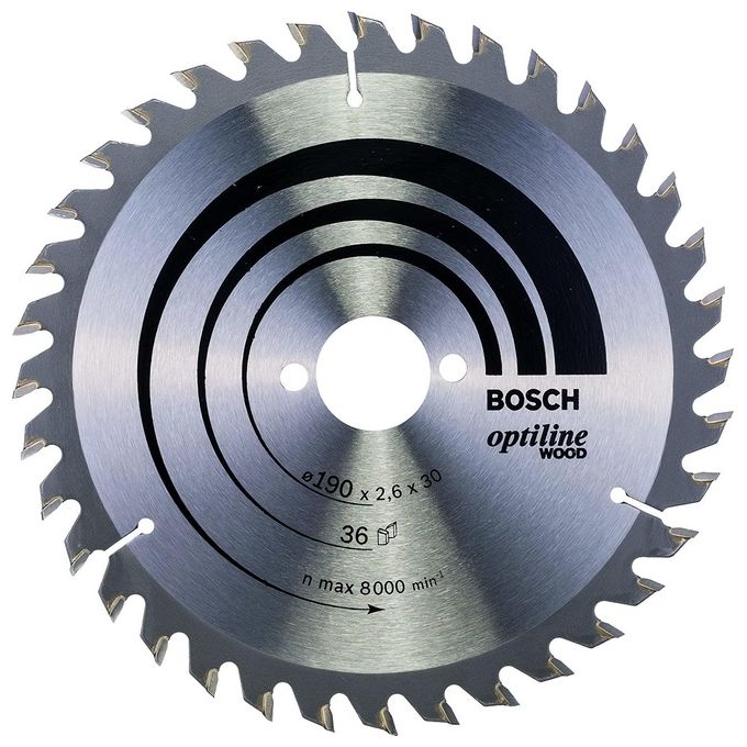 Bosch 2608640616 Optiline Wood Lama circolare 190 mm 36 denti 30 mm 2,6 mm colore Nero